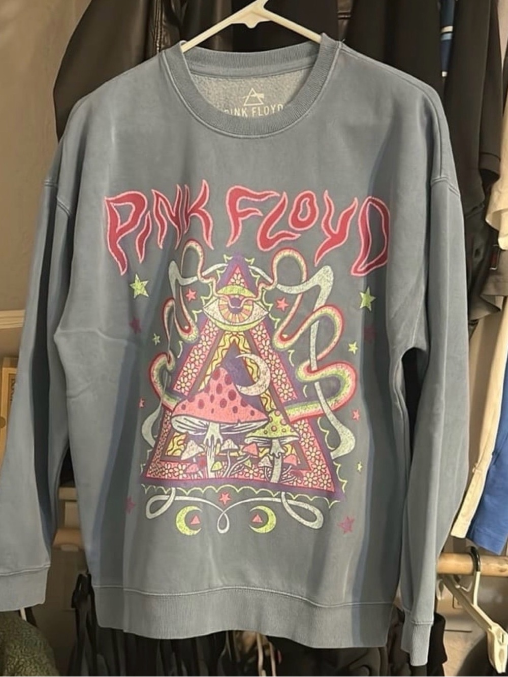 Pink Floyd Sweater Small Third Eye Mushrooms NWOT